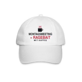 Montagsmeeting = Ragebait - Baseballkappe - Weiß/Weiß - Vorne