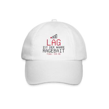 Lag ist der wahre Ragebait - Baseballkappe - Weiß/Weiß - Vorne