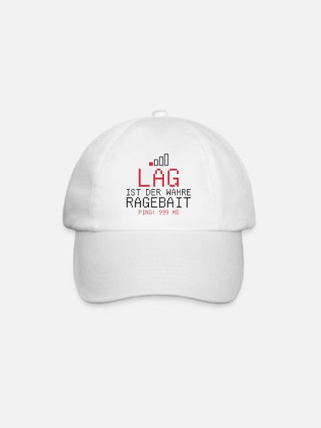 Lag ist der wahre Ragebait - Baseballkappe - Weiß/Weiß