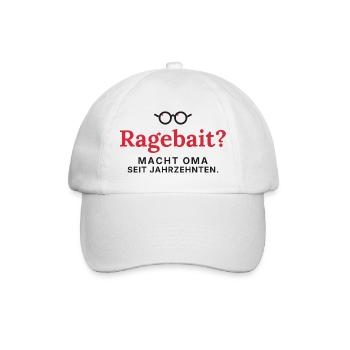 Ragebait? Macht Oma schon ewig - Baseballkappe - Weiß/Weiß - Vorne