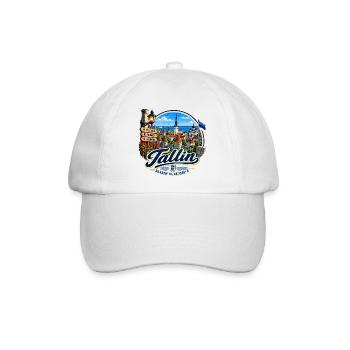 Tallin - Estonia - Estland - Baltikum - Koordinate - Baseballkappe - Weiß/Weiß - Vorne