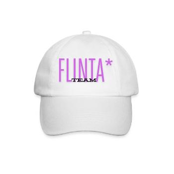 TEAM FLINTA LILA SCHRIFT FEMINISMUS QUEER  - Baseballkappe - Weiß/Weiß - Vorne