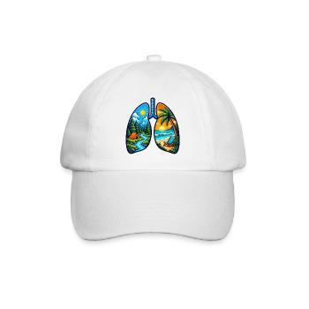 Nature Lungs Mountain Beach Outdoor-Abenteuer-Tee - Baseballkappe - Weiß/Weiß - Vorne