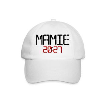 Französische Oma, Baby 2027 - Baseballkappe - Weiß/Weiß - Vorne