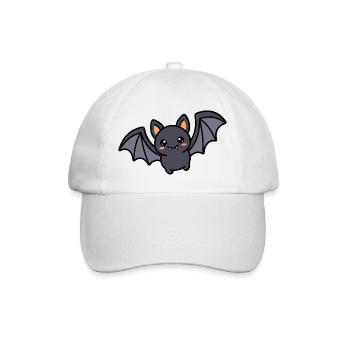 Süßes Kawaii-Fledermaus-Halloween-gruselfarbenes Pastellhemd - Baseballkappe - Weiß/Weiß - Vorne