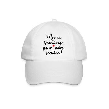 Merci Beaucoup, auf französisch - Baseballkappe - Weiß/Weiß - Vorne