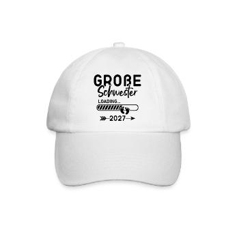 Ich Werde Große Schwester 2027 - Baseballkappe - Weiß/Weiß - Vorne