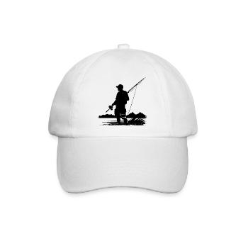 Angeln Skizze - Baseballkappe - Weiß/Weiß - Vorne