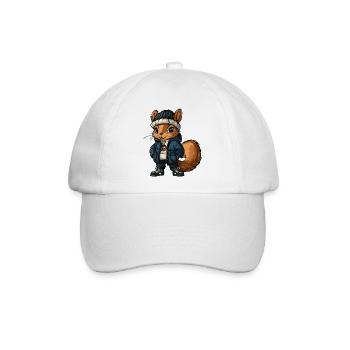 Eichhörnchen mit Winterjacke und Mütze - Baseballkappe - Weiß/Weiß - Vorne