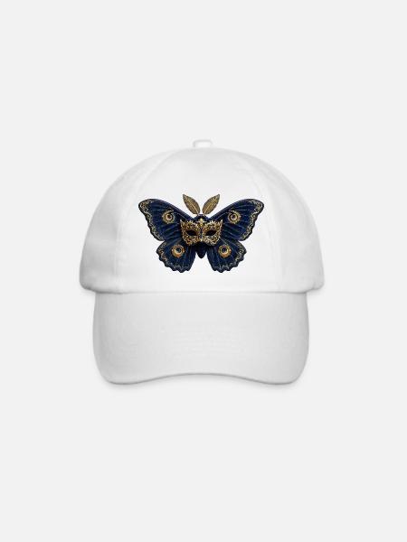 Goldener Venezianer Schmetterling - Baseballkappe - Weiß/Weiß