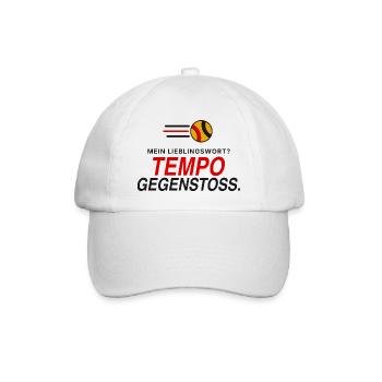 Lieblingswort Tempogegenstoß - Baseballkappe - Weiß/Weiß - Vorne