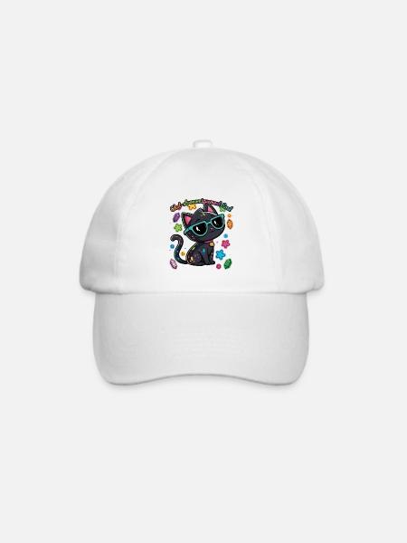 Regenbogen-Astronomen-Katzen-Humor - Baseballkappe - Weiß/Weiß