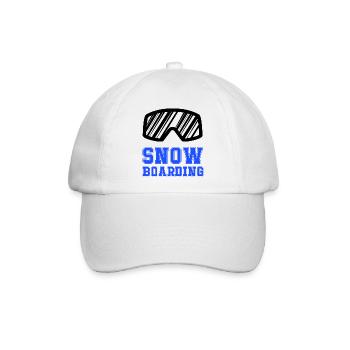 Snowboard Schriftzug Blau - Baseballkappe - Weiß/Weiß - Vorne