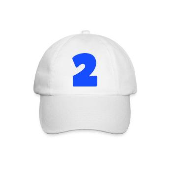 Blaues Zwei-Motiv Bold - Baseballkappe - Weiß/Weiß - Vorne