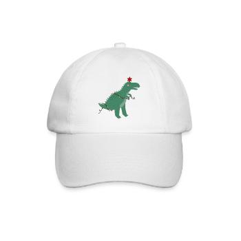 Niedlicher Weihnachtsdinosaurier - Baseballkappe - Weiß/Weiß - Vorne