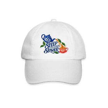 Etwas langsamer ziehen: Tee - Baseballkappe - Weiß/Weiß - Vorne