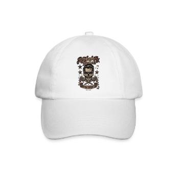Rockabilly Skull Born to Rock - Baseballkappe - Weiß/Weiß - Vorne
