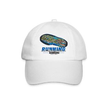 Running Hamburg Laufschuh Stadtkarte - hell - Baseballkappe - Weiß/Weiß - Vorne
