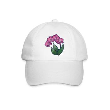 Rosa Orchidee Aquarell Floral - Baseballkappe - Weiß/Weiß - Vorne