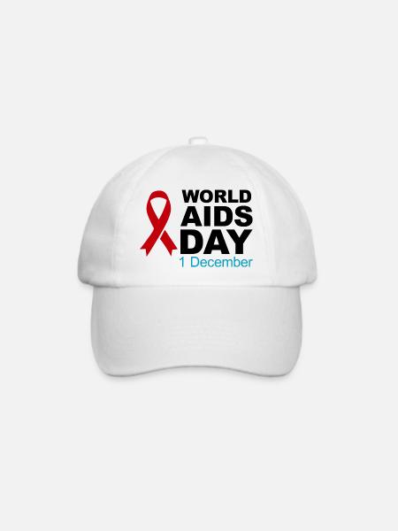 Welt-AIDS-Tag Band 1. Dezember - Baseballkappe - Weiß/Weiß