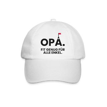Fitter Opa am Berg für alle Enkel - Baseballkappe - Weiß/Weiß - Vorne
