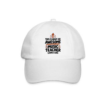 Musiklehrer-Wertschätzungsgeschenk - Baseballkappe - Weiß/Weiß - Vorne