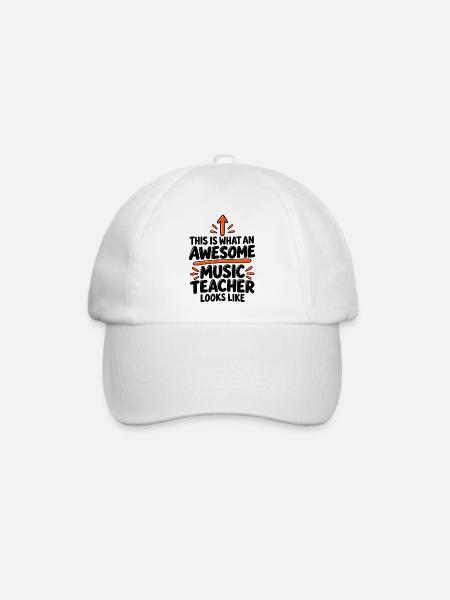 Musiklehrer-Wertschätzungsgeschenk - Baseballkappe - Weiß/Weiß
