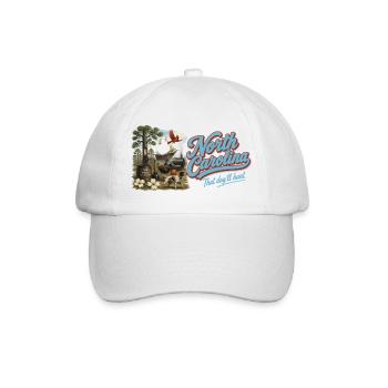 North Carolina Retro Vintage Tar Heel State Design - Baseballkappe - Weiß/Weiß - Vorne