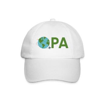 Opa mit Weltreise – Grün - Baseballkappe - Weiß/Weiß - Vorne