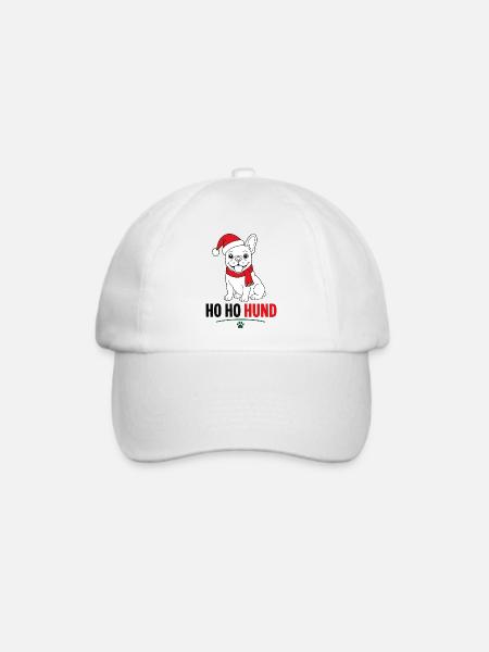 Weihnachts-Hund im Santa-Look - Baseballkappe - Weiß/Weiß