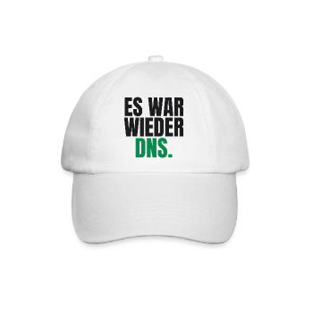 Es war wieder DNS - Baseballkappe - Weiß/Weiß - Vorne