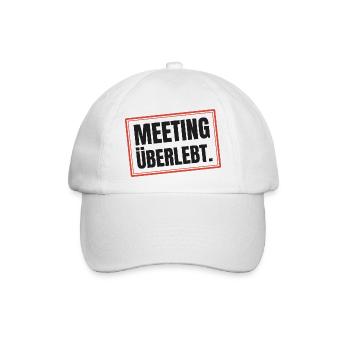 Meeting überlebt - Baseballkappe - Weiß/Weiß - Vorne