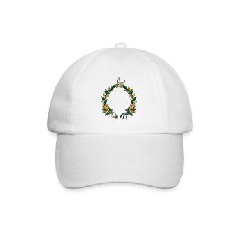 Gartenmotiv personalisierbar mit Namen und Garteng - Baseballkappe - Weiß/Weiß - Vorne