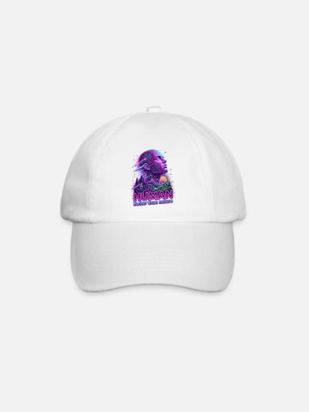 Human_-_better_than_Nature_-_Retrowave - Baseballkappe - Weiß/Weiß
