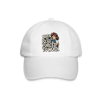 Bücherliebhaber Bücherwurm-Lesen ist mein Glücksort - Baseballkappe - Weiß/Weiß - Vorne