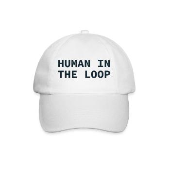 Human in the Loop Typography - Baseballkappe - Weiß/Weiß - Vorne