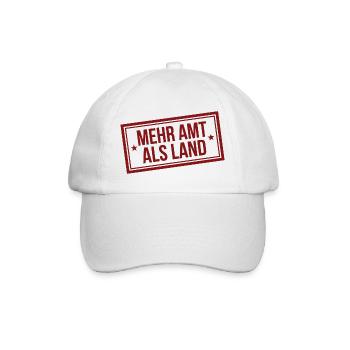 Amtsschimmel Stempel Mehr Amt als Land - Baseballkappe - Weiß/Weiß - Vorne