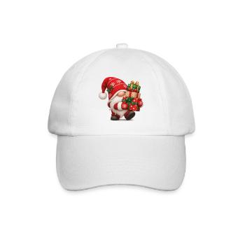 Weihnachtsgnom mit bunten Weihnachtsgeschenken - Baseballkappe - Weiß/Weiß - Vorne
