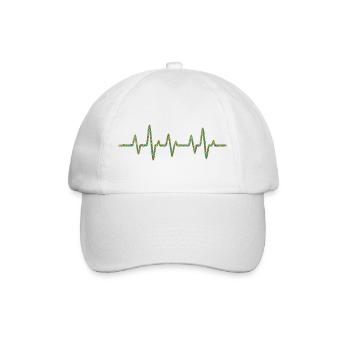 EKG-Herzschlag mit Weihnachtslichterkette - Baseballkappe - Weiß/Weiß - Vorne