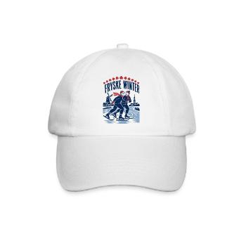 Fryske Winter Retro Schlittschuh Schaatsen Design - Baseballkappe - Weiß/Weiß - Vorne