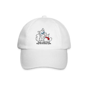 Christmas Fox macht einen kleinen Schneefreund - Baseballkappe - Weiß/Weiß - Vorne