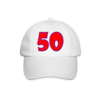 50. 50 JAHRE. 50-JÄHRIGES JUBILÄUM. 50-JÄHRIGES JUBILÄUM. - Baseballkappe - Weiß/Weiß - Vorne