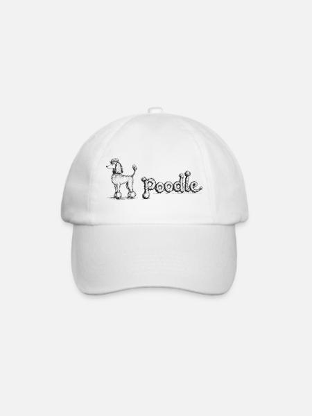 Pudel - Baseballkappe - Weiß/Weiß