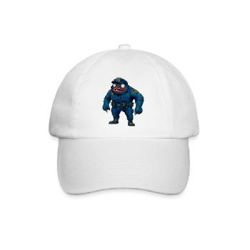 Monster Polizei / Halloween Cop - Baseballkappe - Weiß/Weiß - Vorne