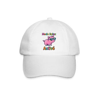 Entspannter Modus Active Funky Pig - Baseballkappe - Weiß/Weiß - Vorne