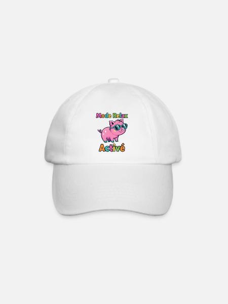 Entspannter Modus Active Funky Pig - Baseballkappe - Weiß/Weiß