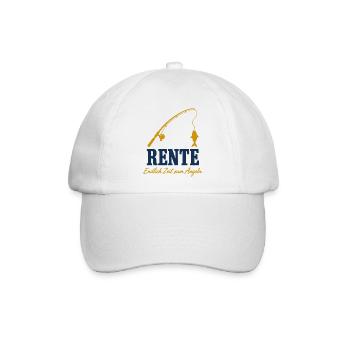 Rente Angeln – Lustiges Rentengeschenk - Baseballkappe - Weiß/Weiß - Vorne