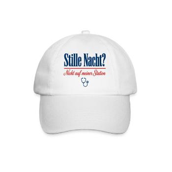 Stille Nacht Nicht auf meiner Station Pflege - Baseballkappe - Weiß/Weiß - Vorne