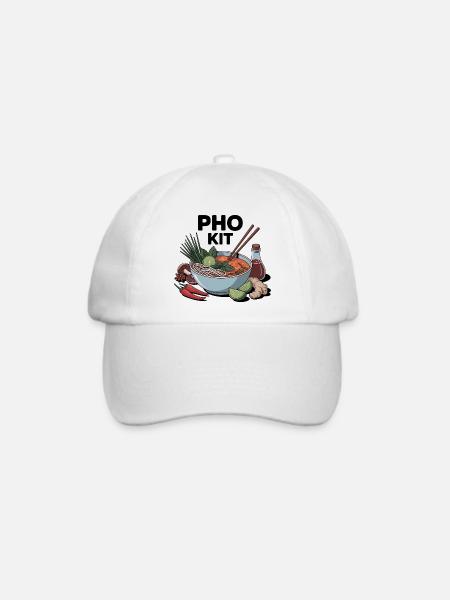 Pho Kit Lustige Nudelsuppenliebhaber - Baseballkappe - Weiß/Weiß