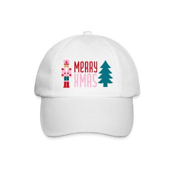 Merry Xmas Nussknacker - Baseballkappe - Weiß/Weiß - Vorne